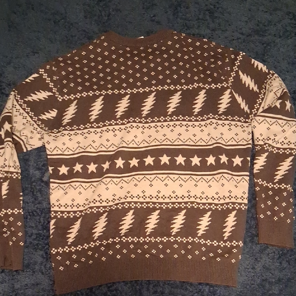 Grateful Dead Brown and Cream Steal Your Face Crewneck Sweater - Picture 4 of 4